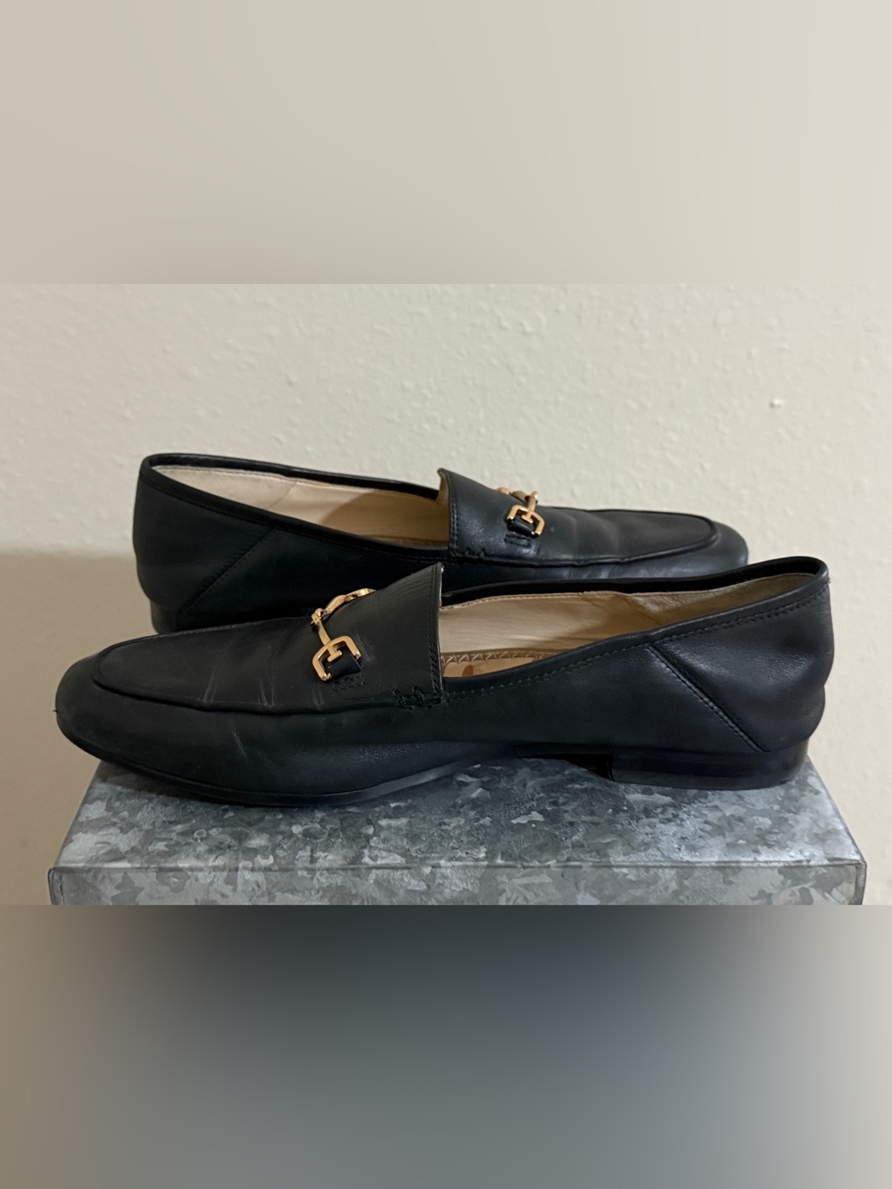 Sam Edelman Loraine Women’s Black Tailored Buckle Bit Leather Flats, Size 8 - Picture 6 of 9